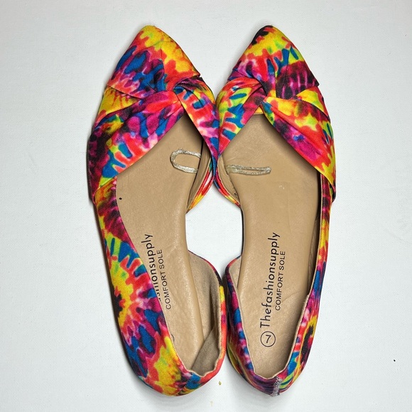 Colorful tie dye ballet flats mules - Picture 4 of 6